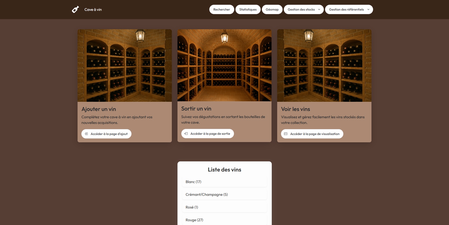 Aperçu du projet Cave à vin